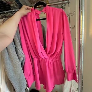 Revolve Superdown Hot pink romper. Worn once.  Size S